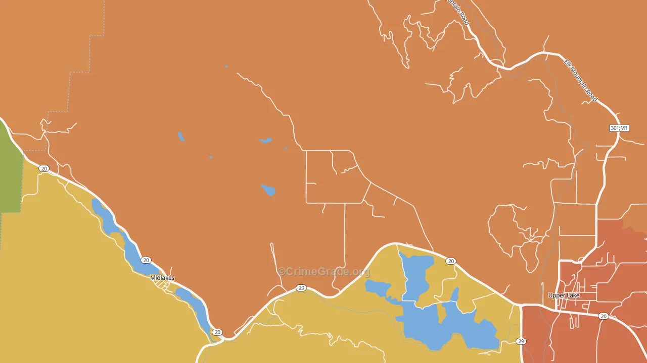 95493, CA Map of Theft Rates