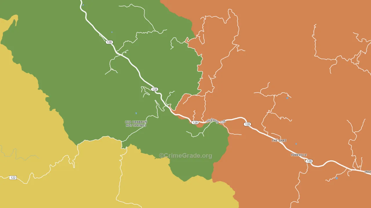 95494, CA Map of Theft Rates
