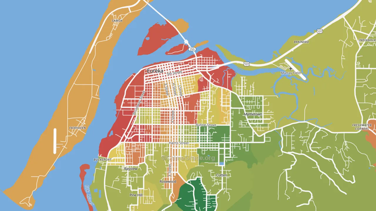 95501, CA Map of Theft Rates