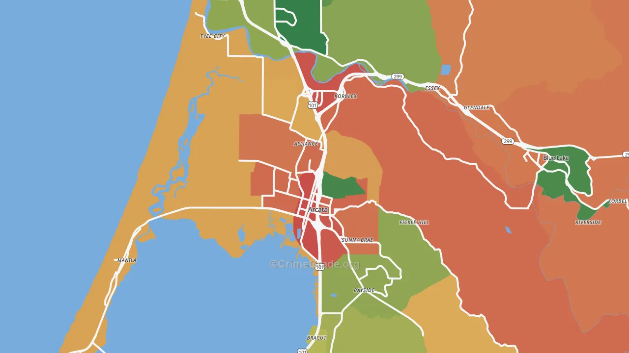 95521, CA Map of Theft Rates