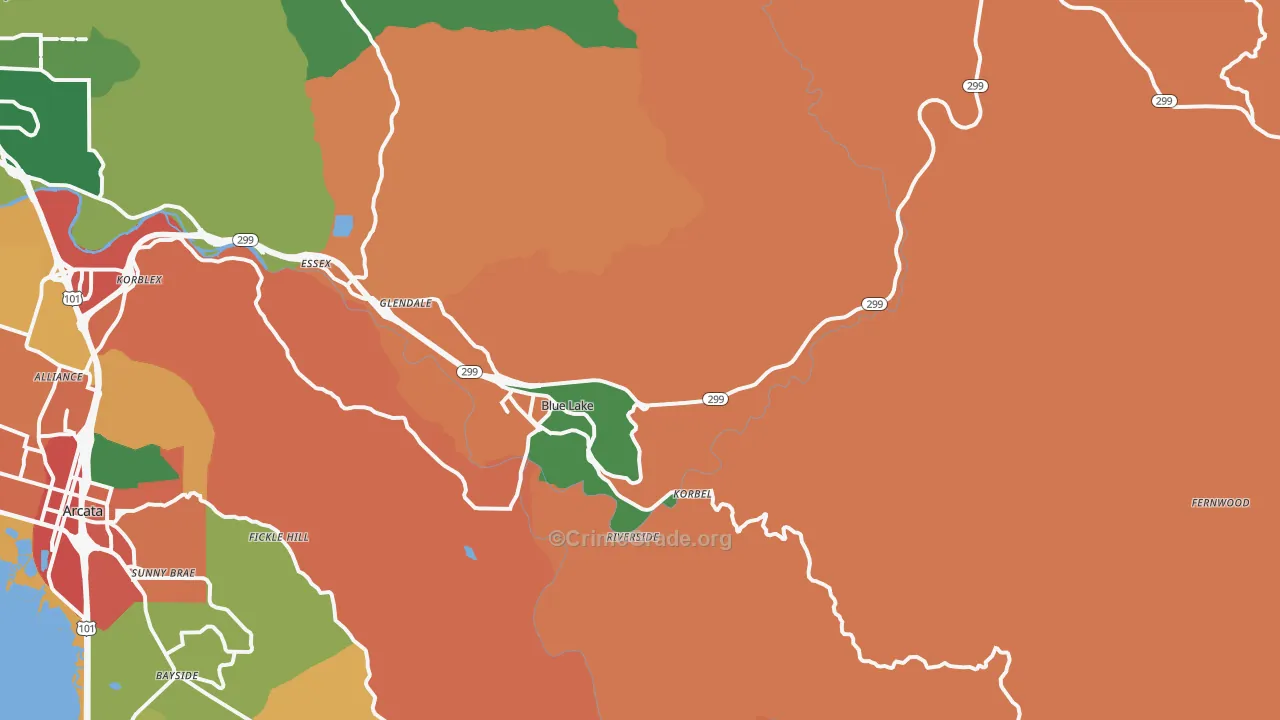 95525, CA Map of Theft Rates