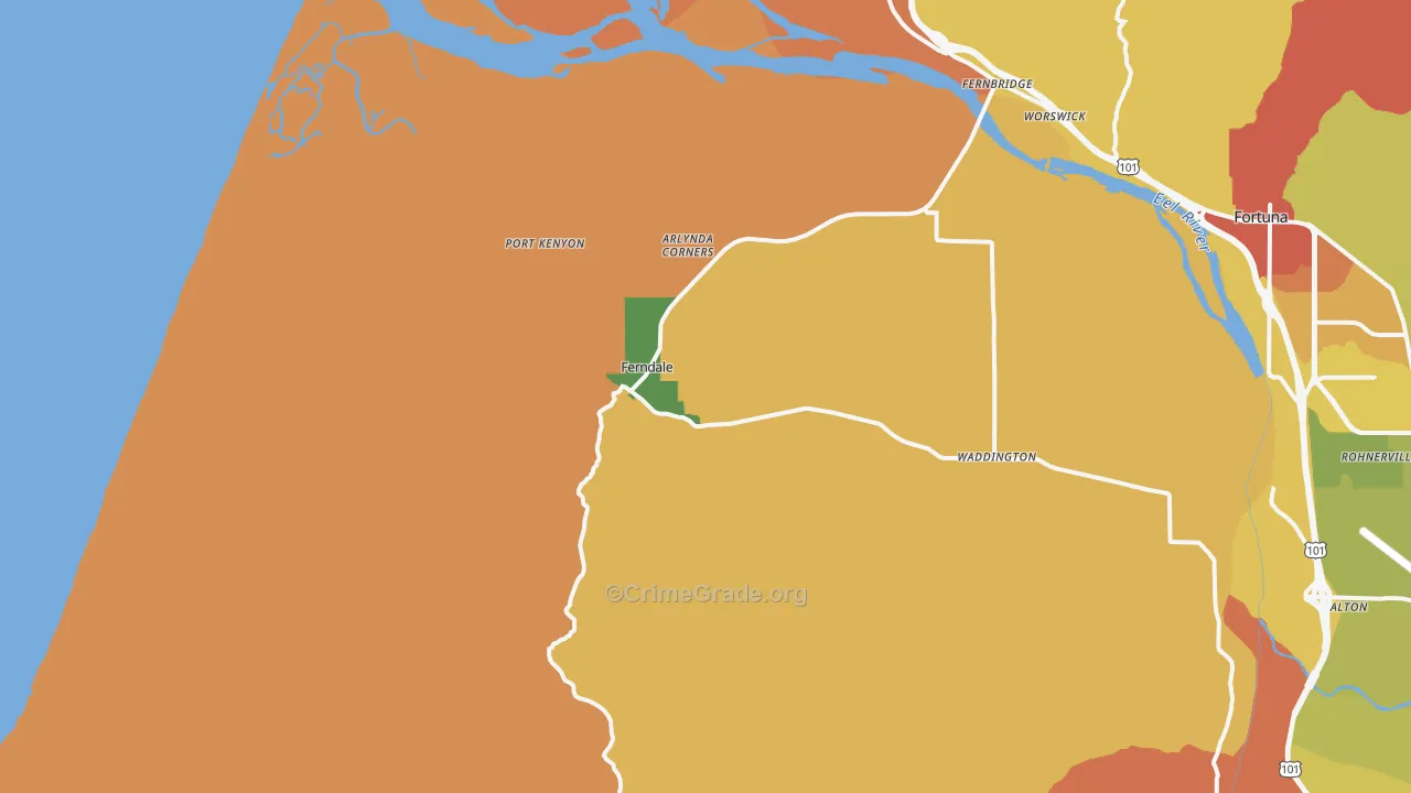 95536, CA Map of Theft Rates
