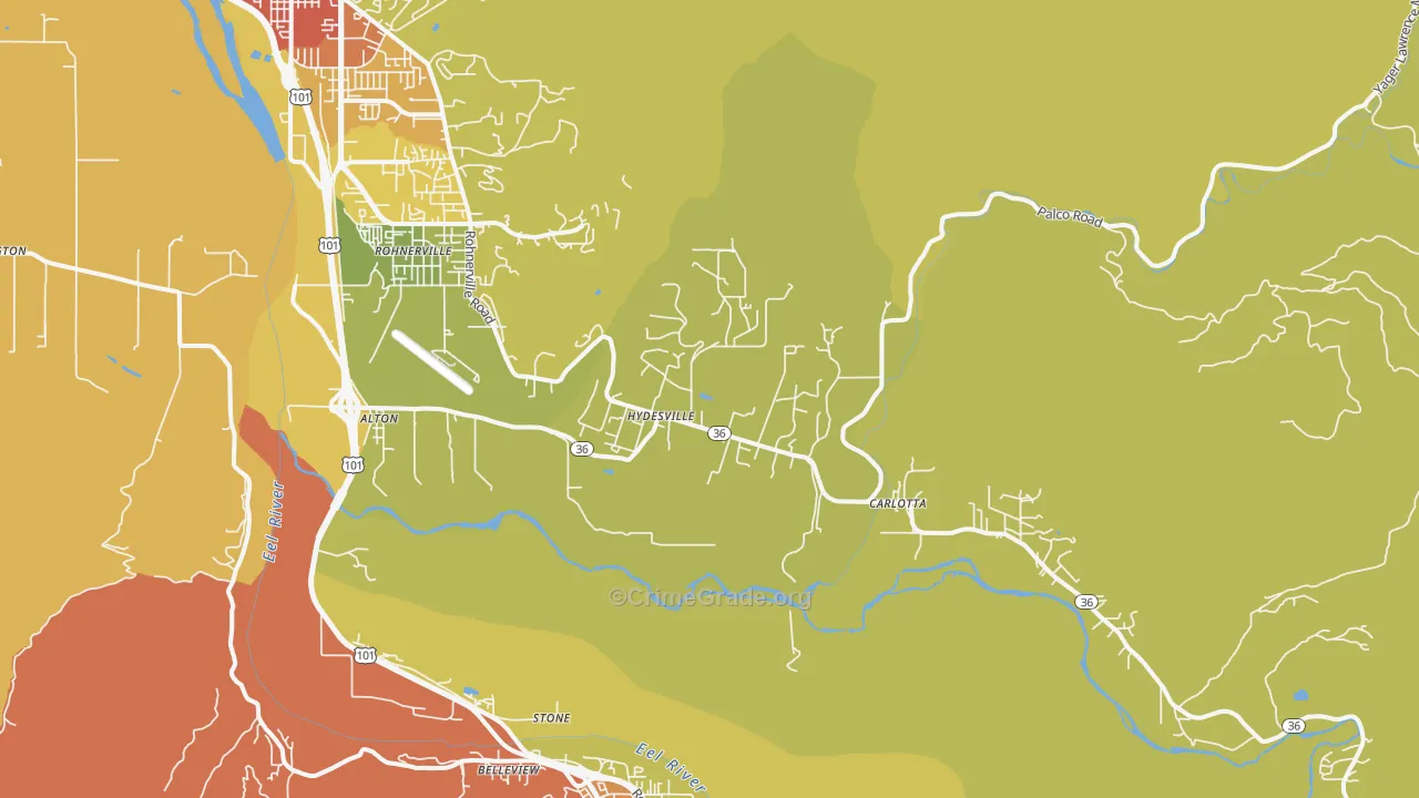 95547, CA Map of Theft Rates