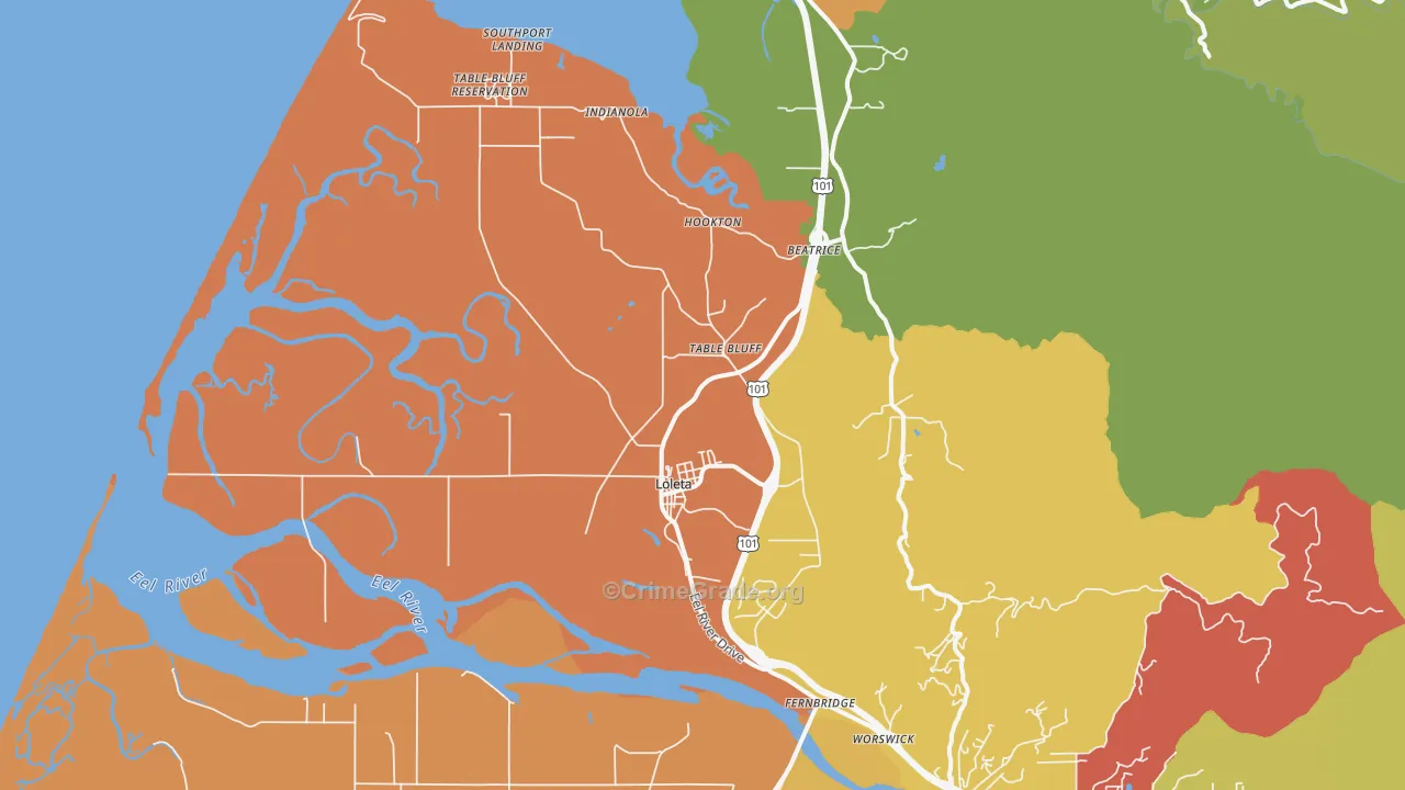 95551, CA Map of Theft Rates