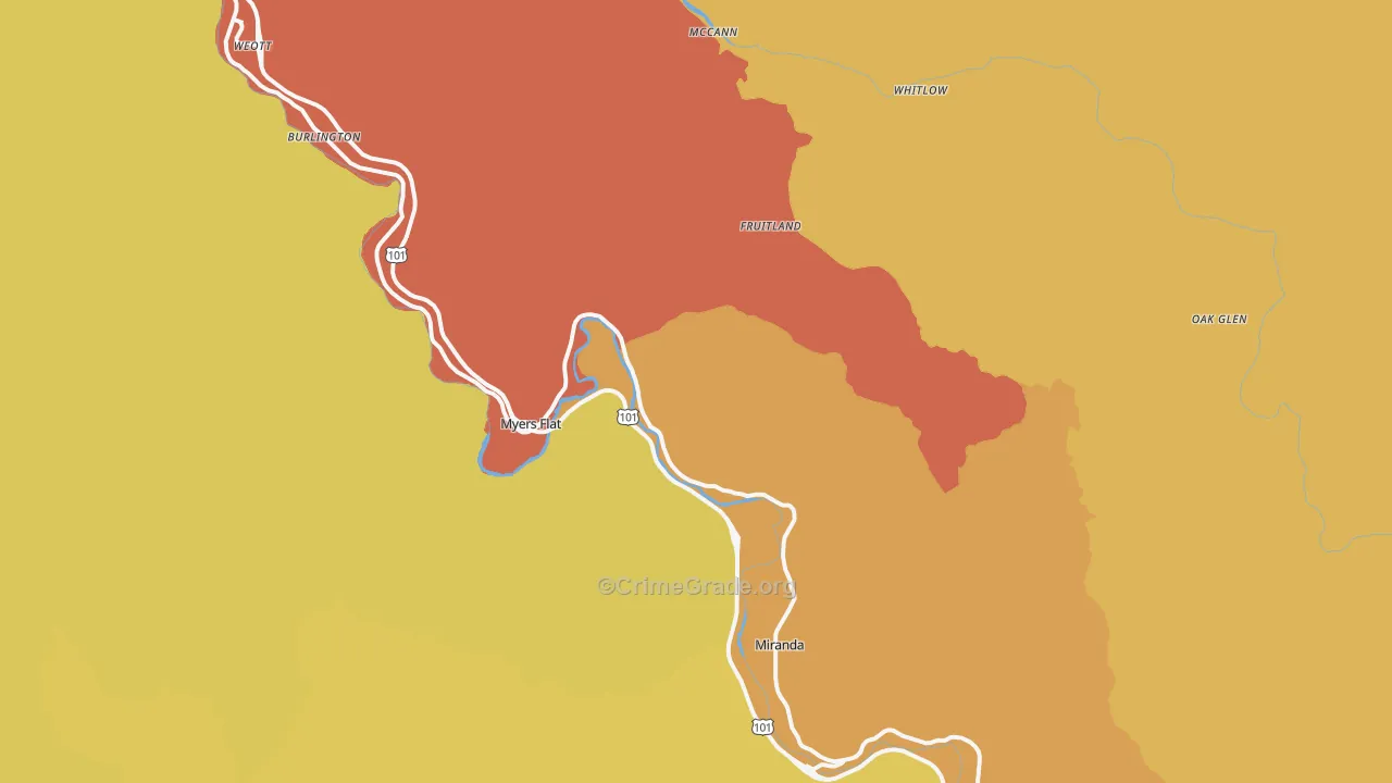 95554, CA Map of Theft Rates