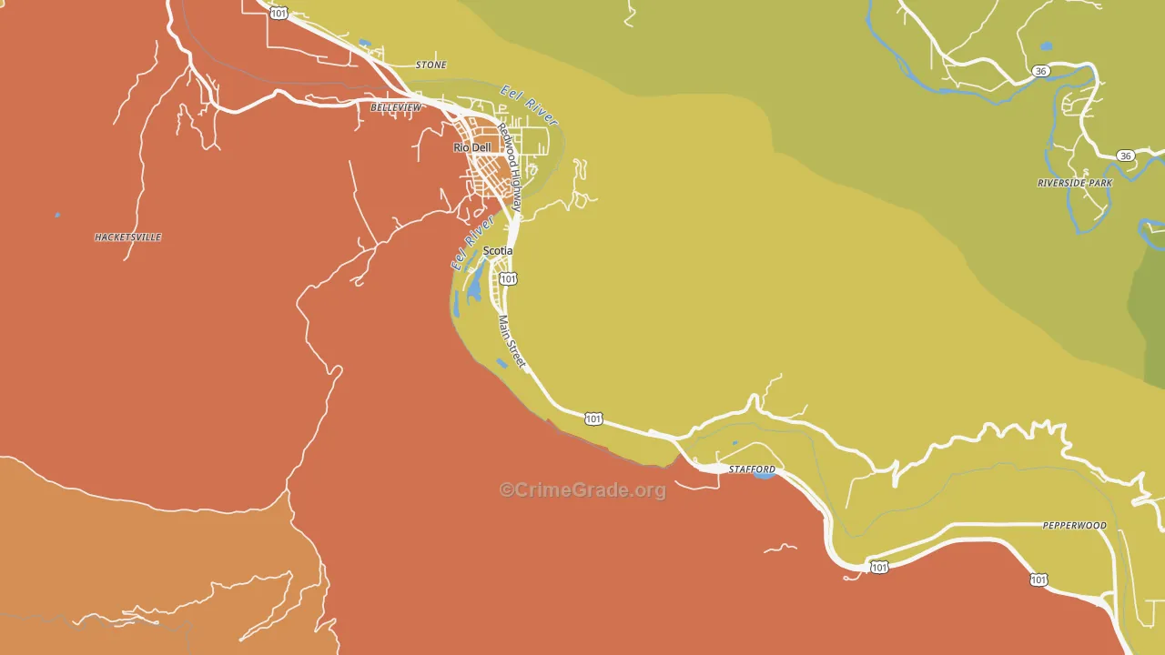 95565, CA Map of Theft Rates
