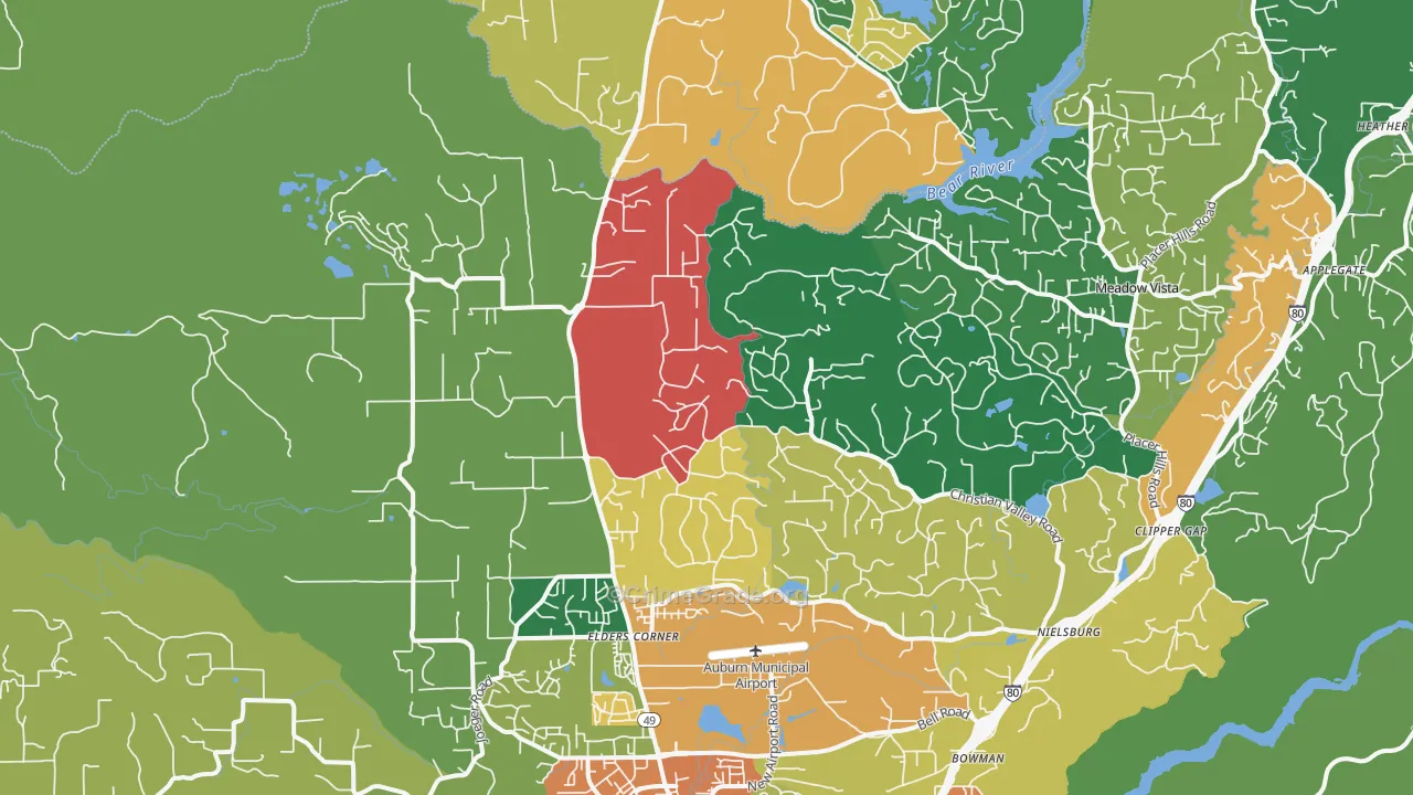 95602, CA Map of Theft Rates