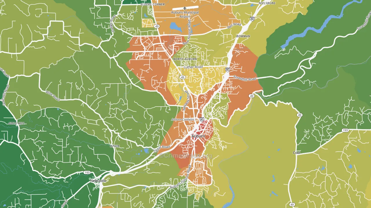 95603, CA Map of Theft Rates