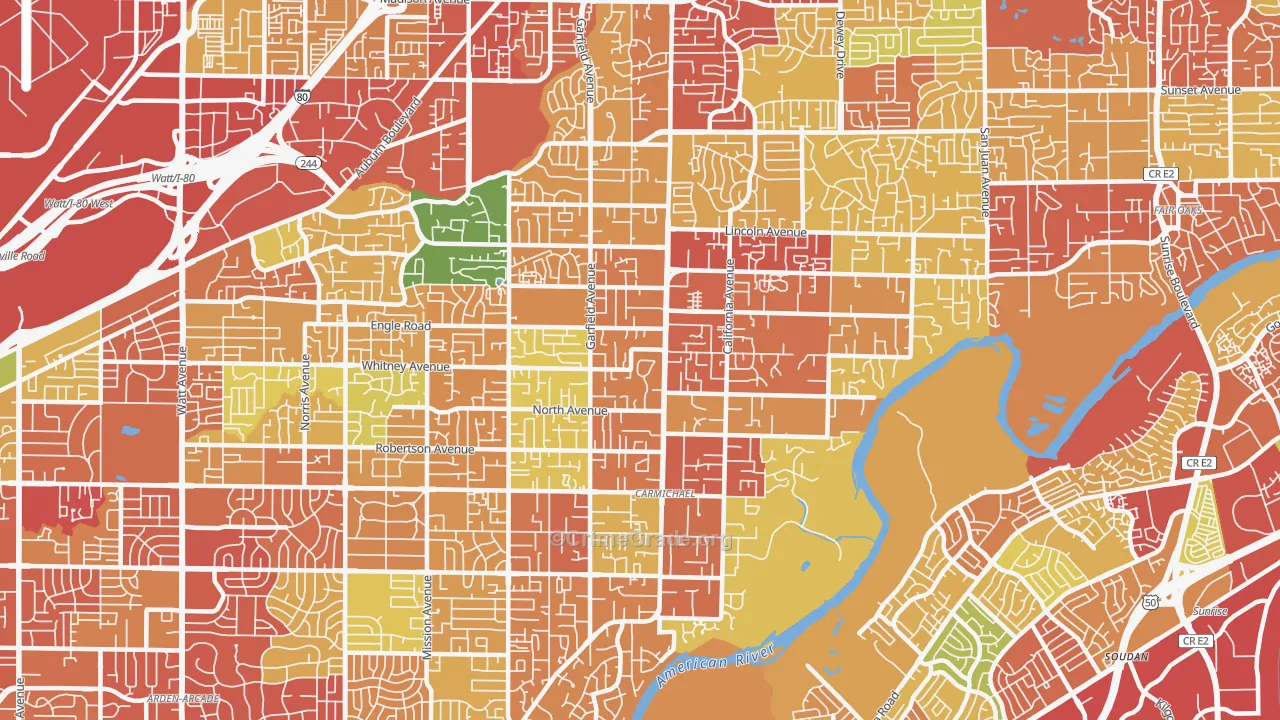 95608, CA Map of Theft Rates