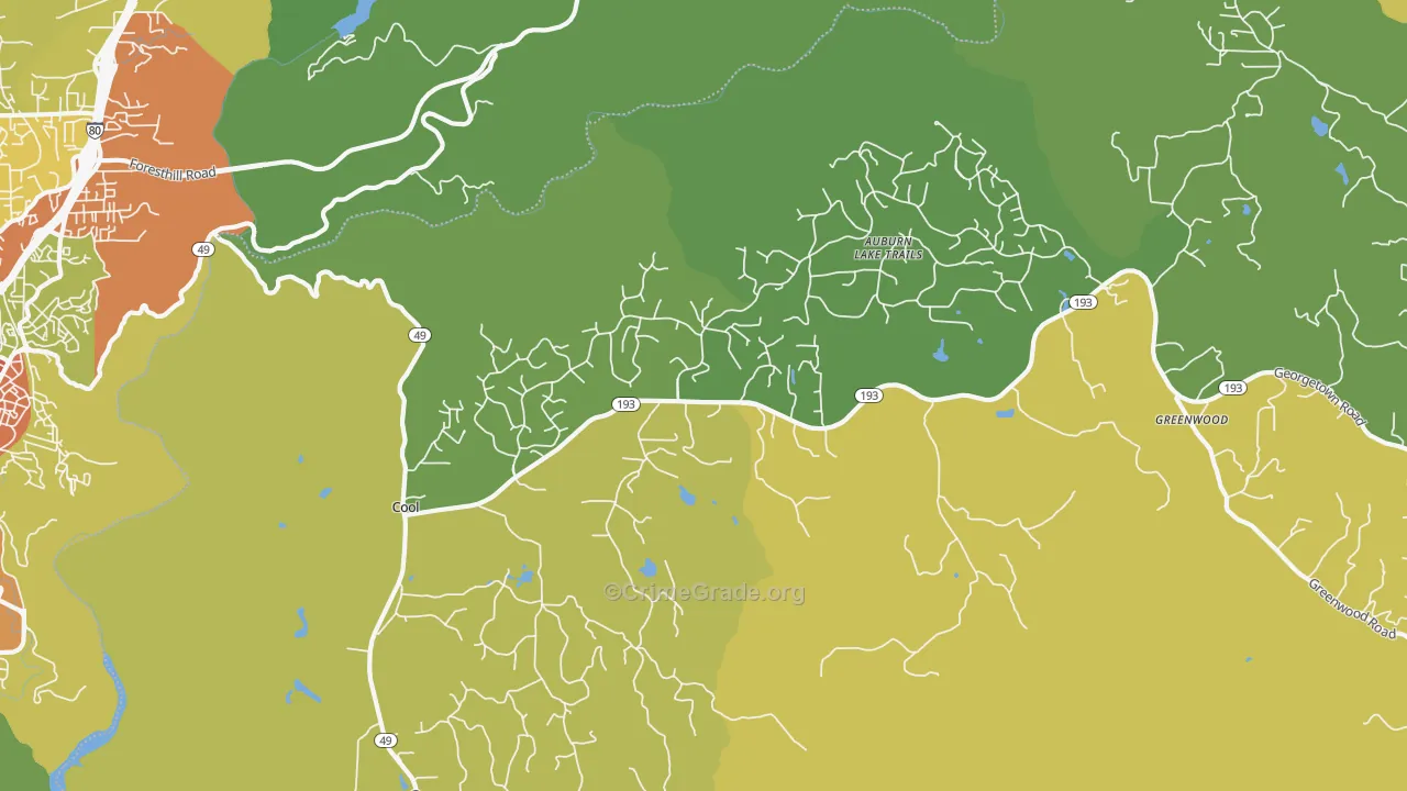 95614, CA Map of Theft Rates