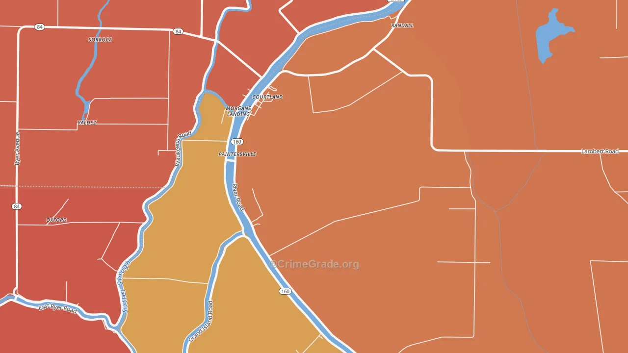 95615, CA Map of Theft Rates