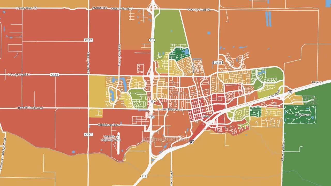 95616, CA Map of Theft Rates
