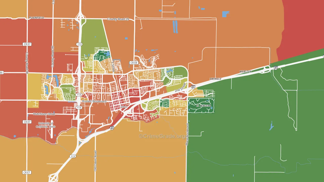 95618, CA Map of Theft Rates