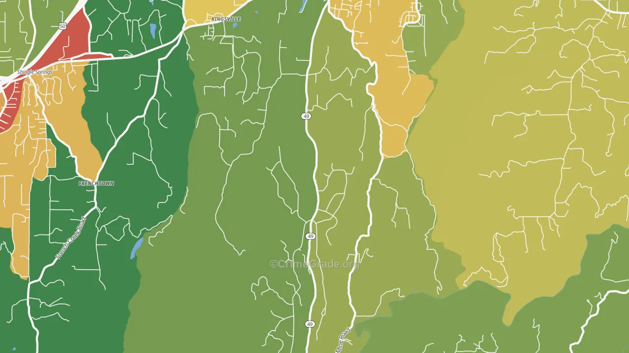 95623, CA Map of Theft Rates
