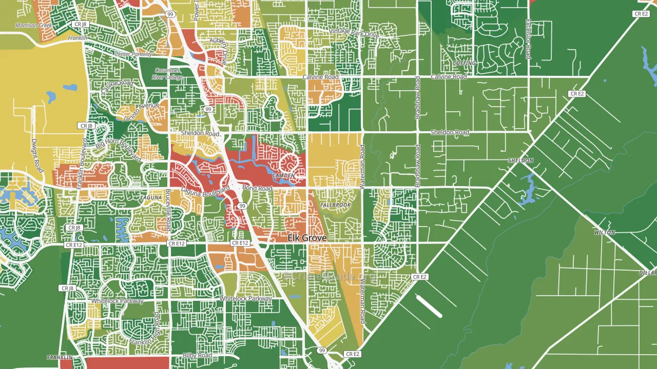 95624, CA Map of Theft Rates