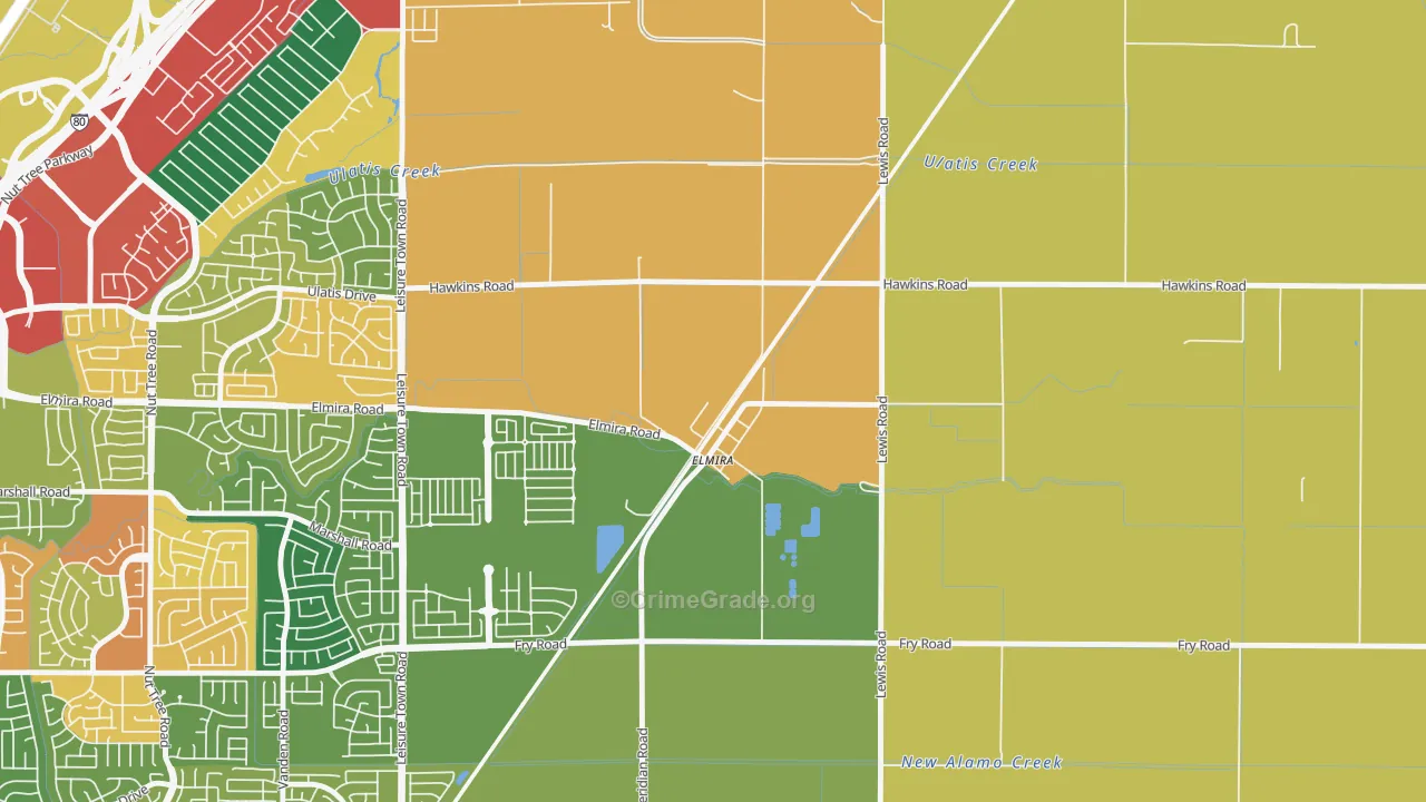 95625, CA Map of Theft Rates