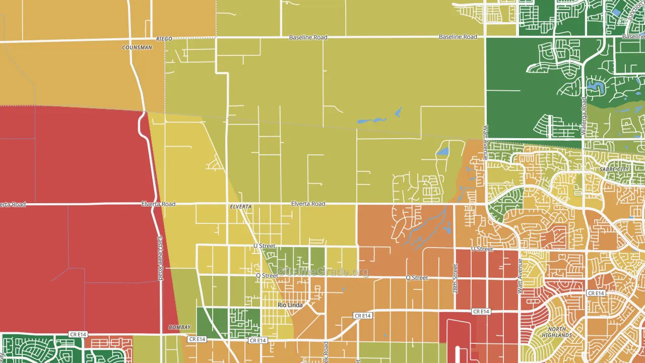95626, CA Map of Theft Rates