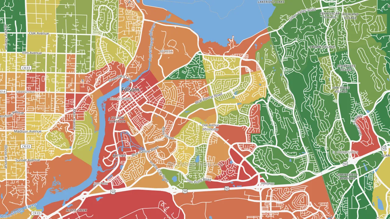 95630, CA Map of Theft Rates