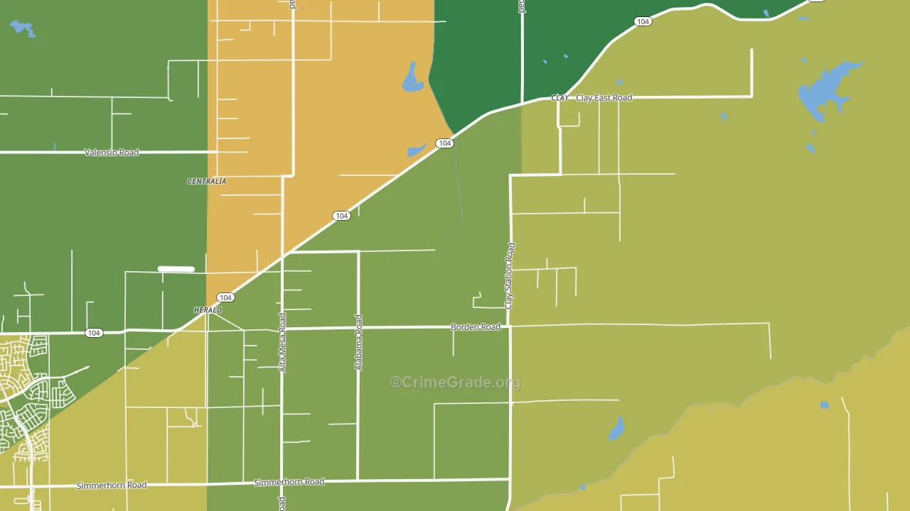 95638, CA Map of Theft Rates