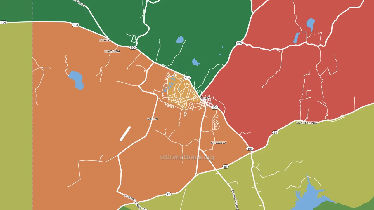 95640, CA Map of Theft Rates