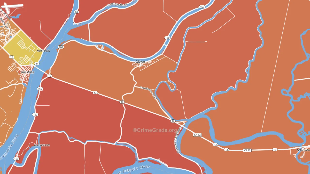 95641, CA Map of Theft Rates
