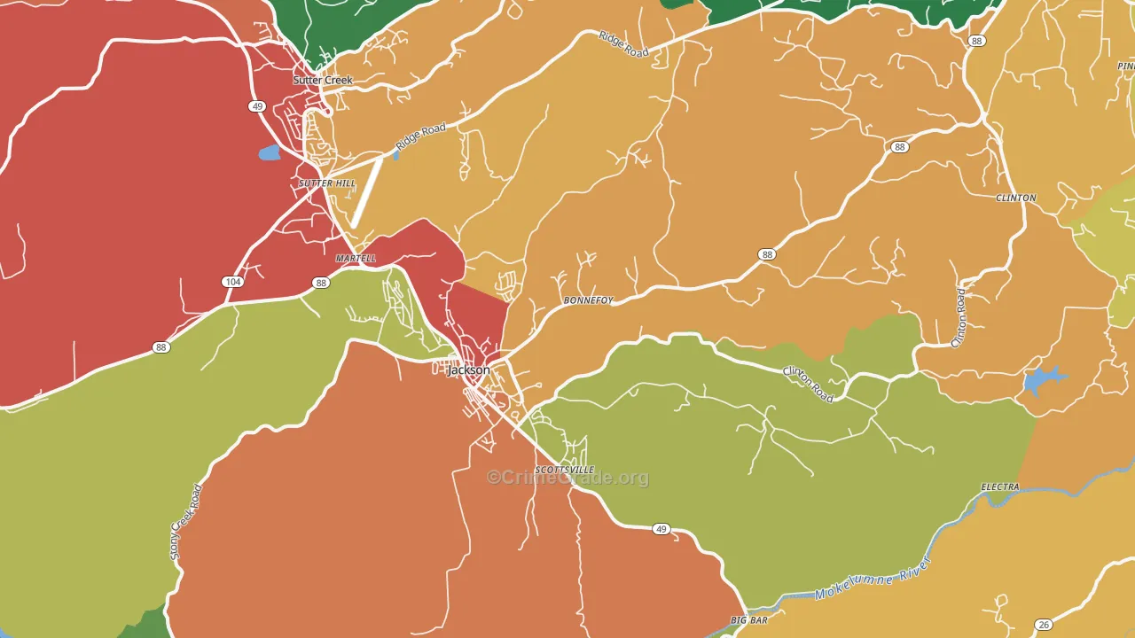 95642, CA Map of Theft Rates