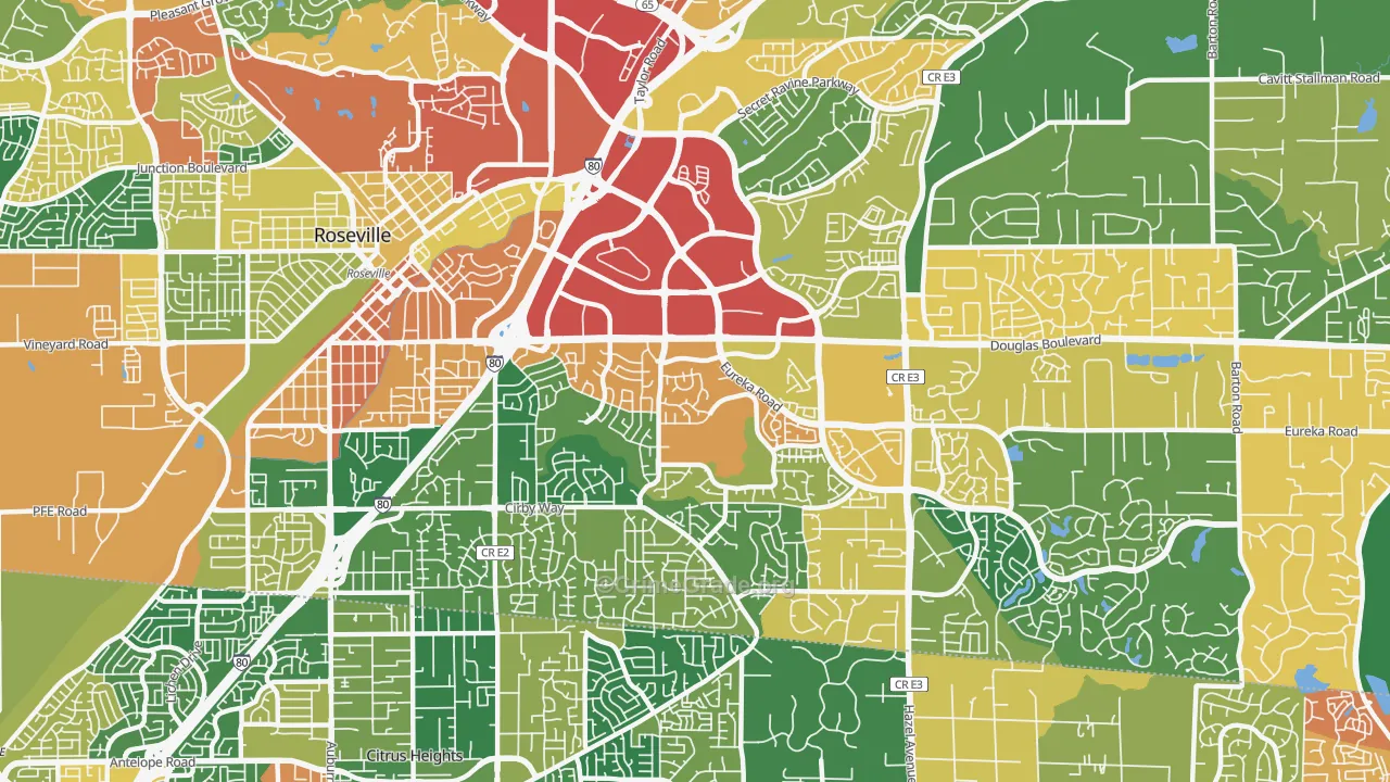 95661, CA Map of Theft Rates
