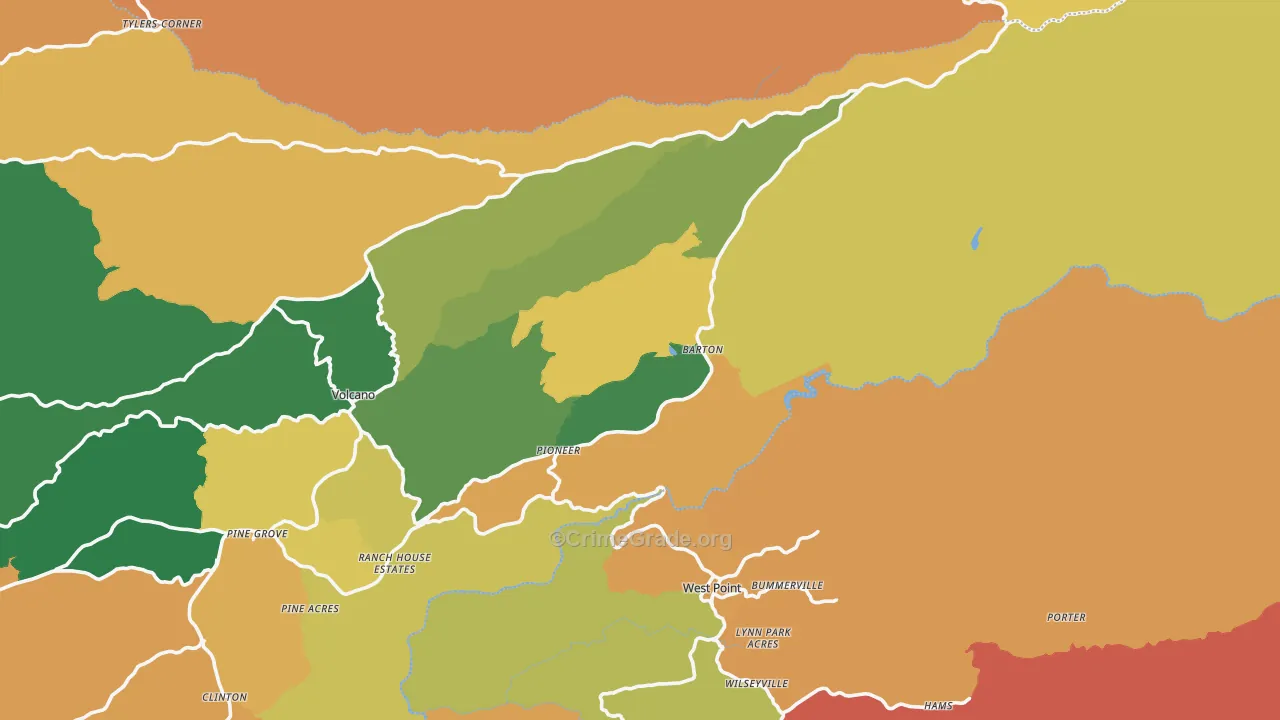 95666, CA Map of Theft Rates