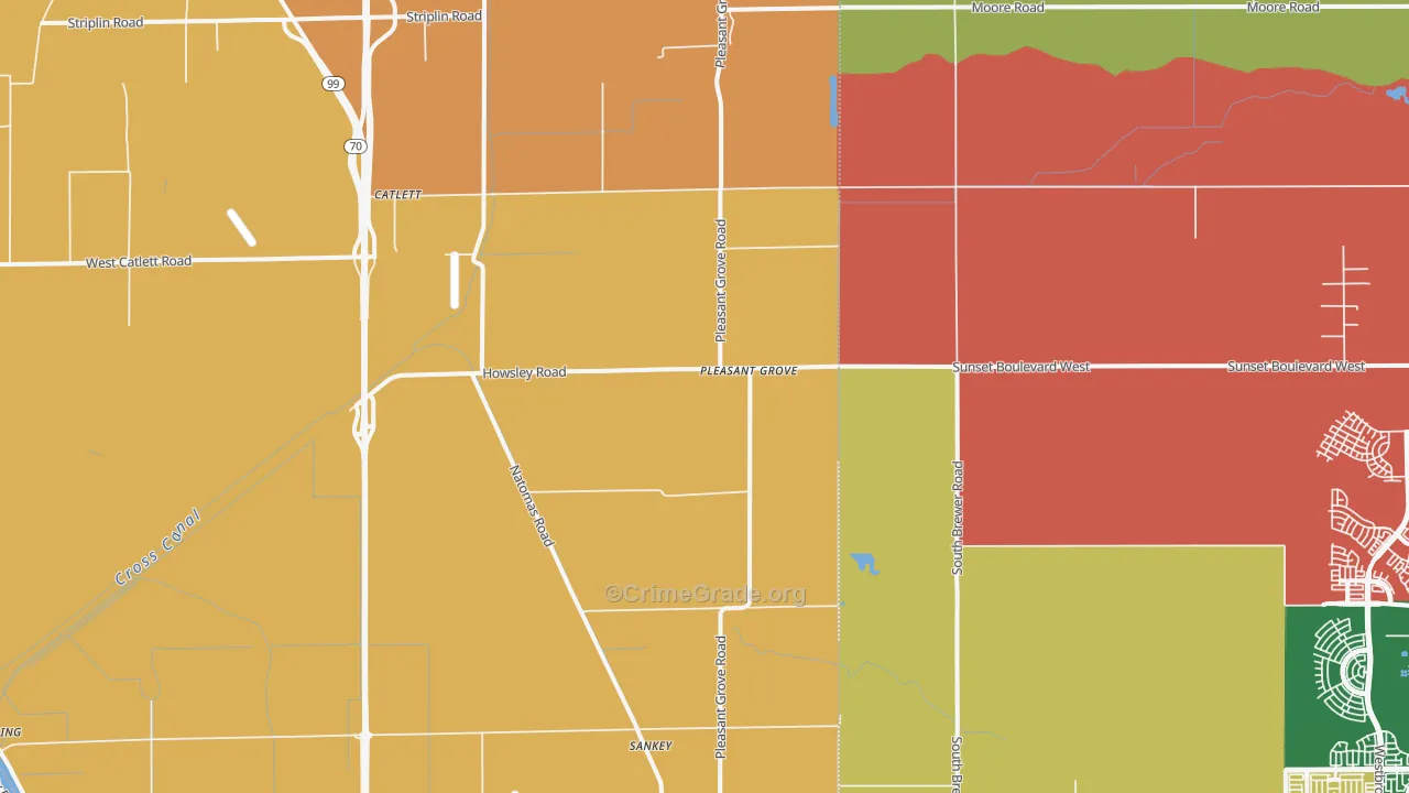 95668, CA Map of Theft Rates