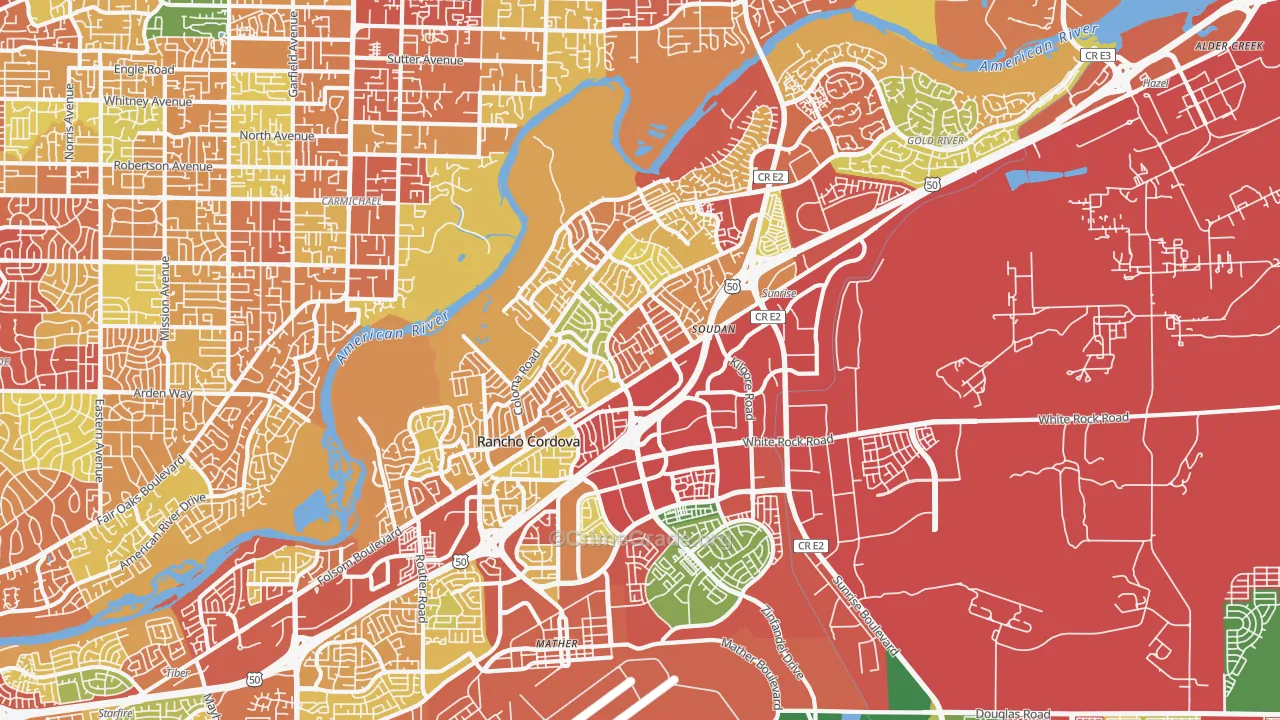 95670, CA Map of Theft Rates