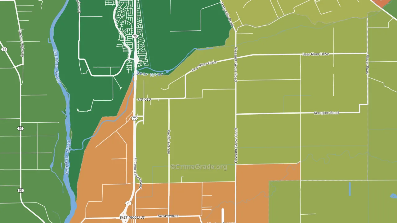 95674, CA Map of Theft Rates