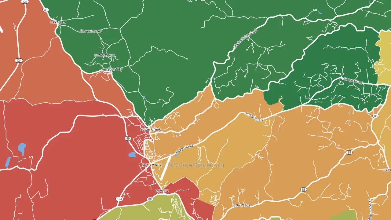 95685, CA Map of Theft Rates