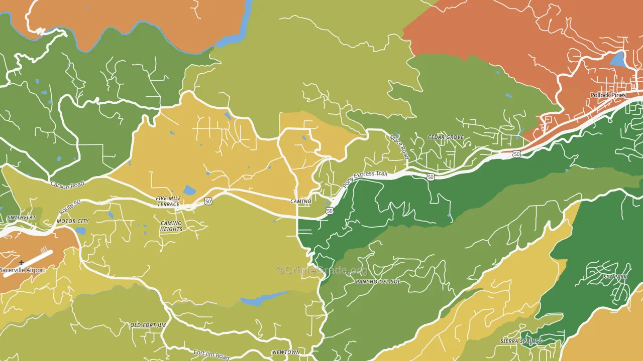 95709, CA Map of Theft Rates
