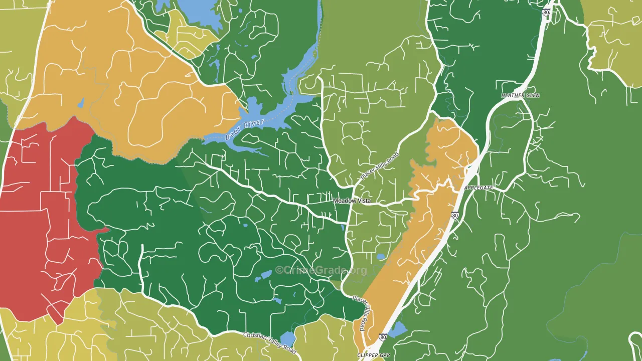 95722, CA Map of Theft Rates