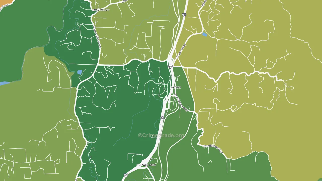 95736, CA Map of Theft Rates