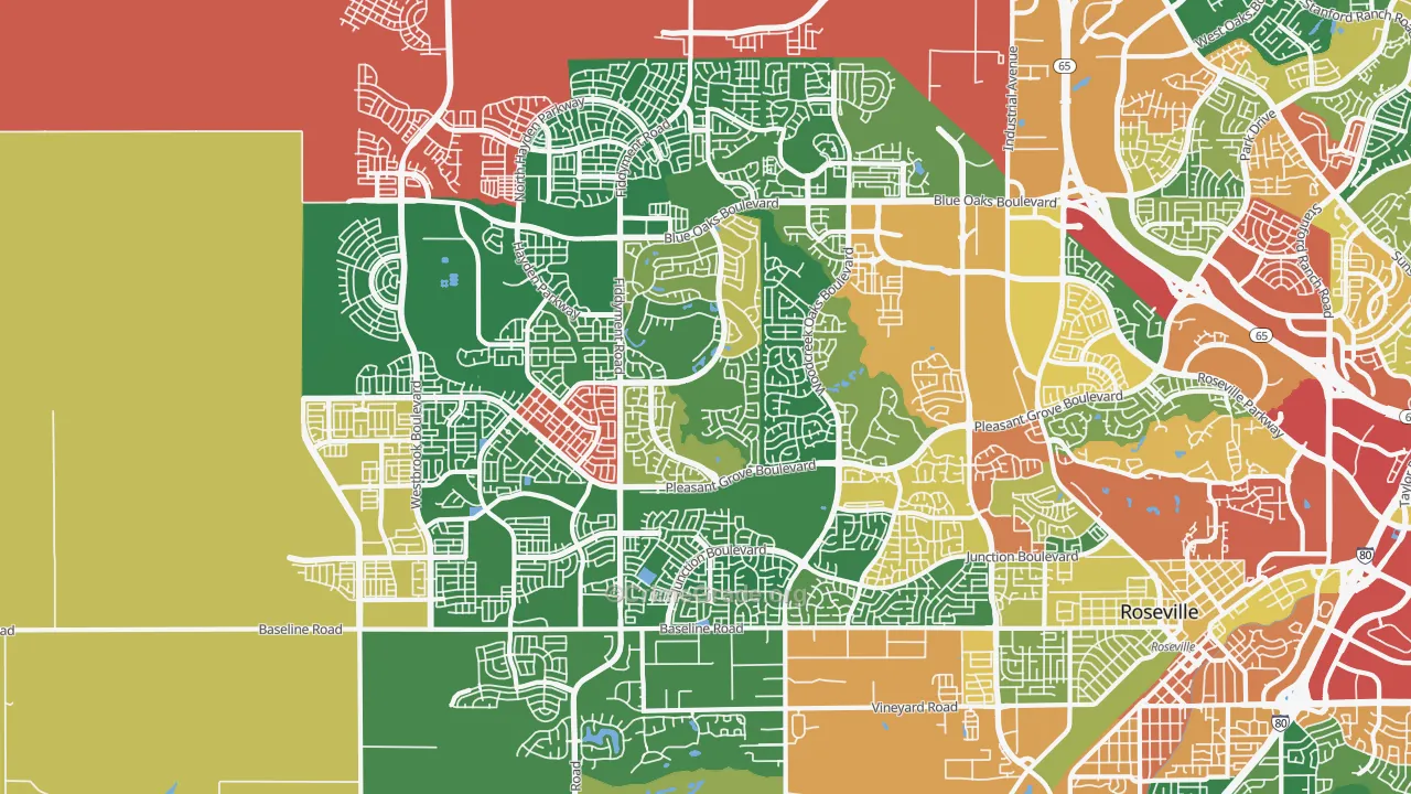 95747, CA Map of Theft Rates