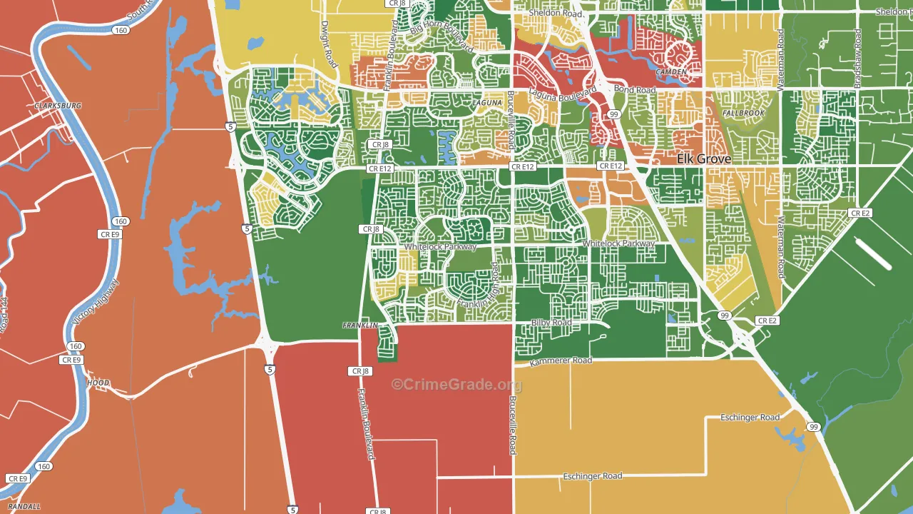 95757, CA Map of Theft Rates