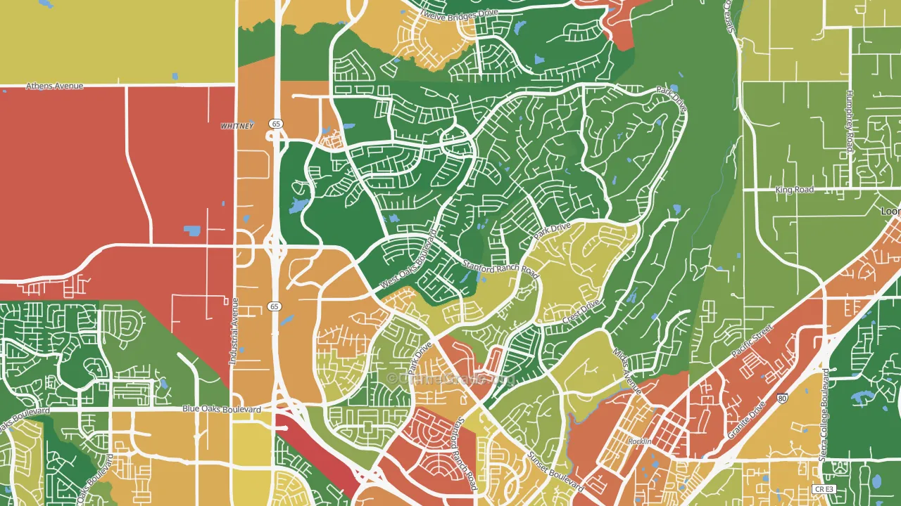 95765, CA Map of Theft Rates