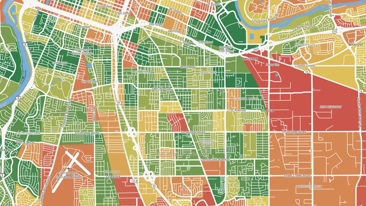 95820, CA Map of Theft Rates