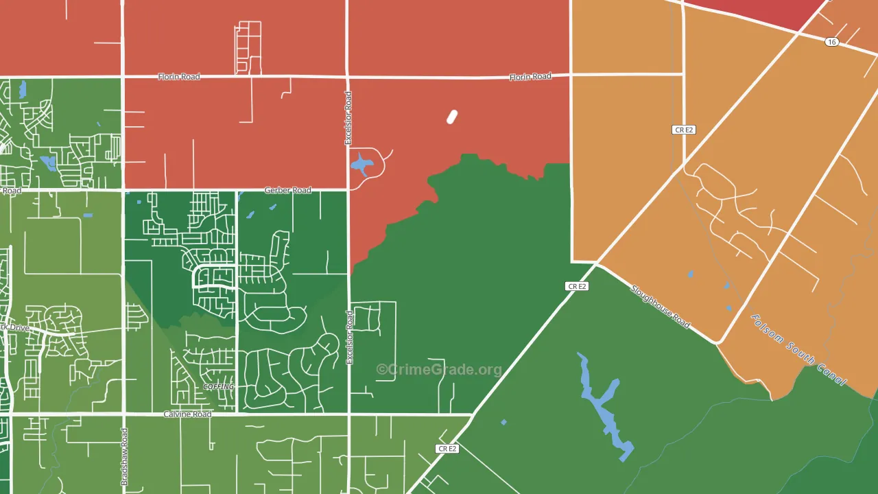 95830, CA Map of Theft Rates