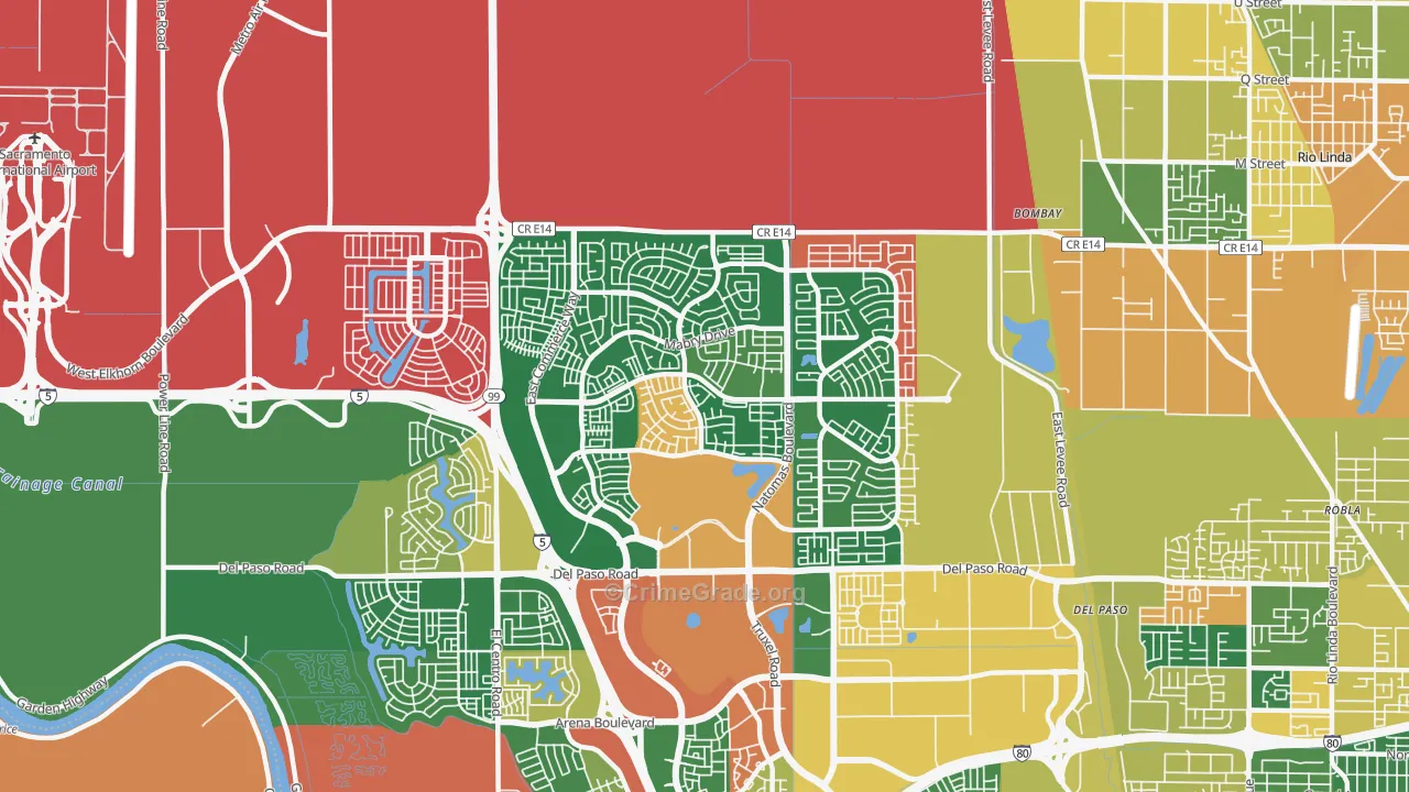 95835, CA Map of Theft Rates