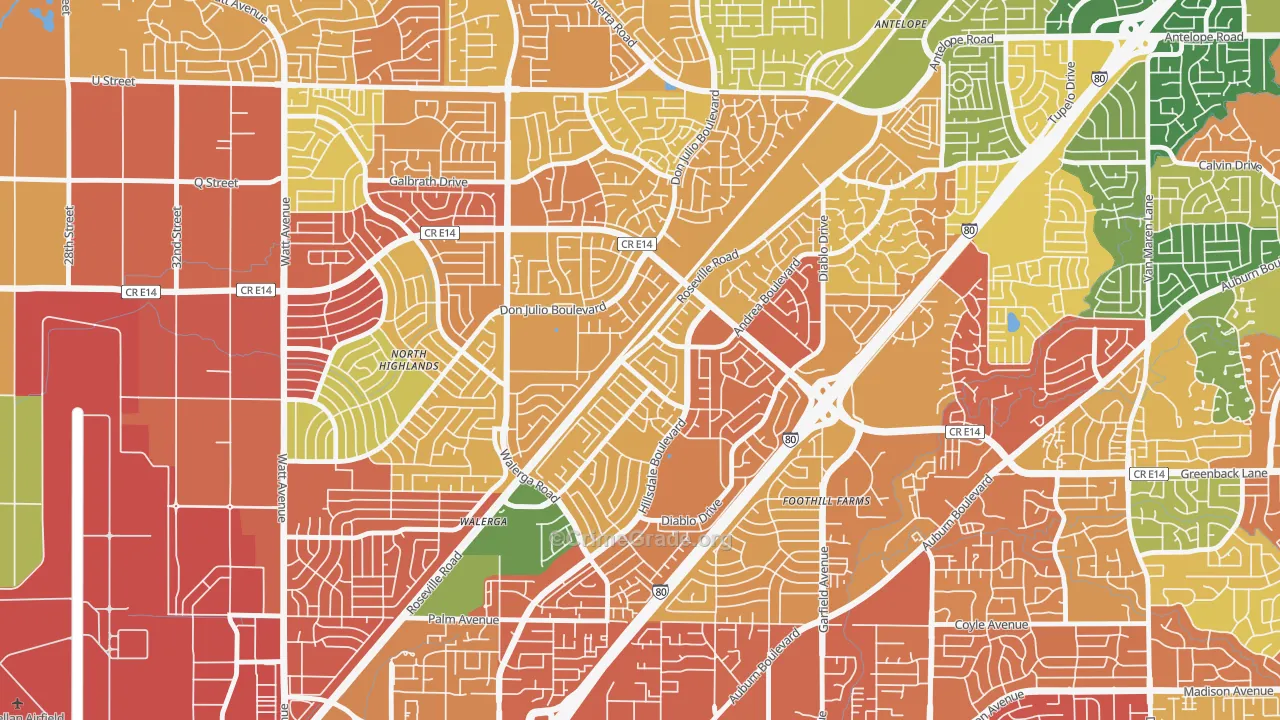 95842, CA Map of Theft Rates