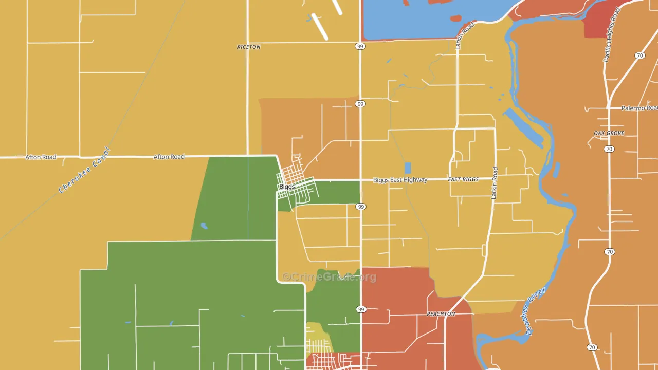 95917, CA Map of Theft Rates