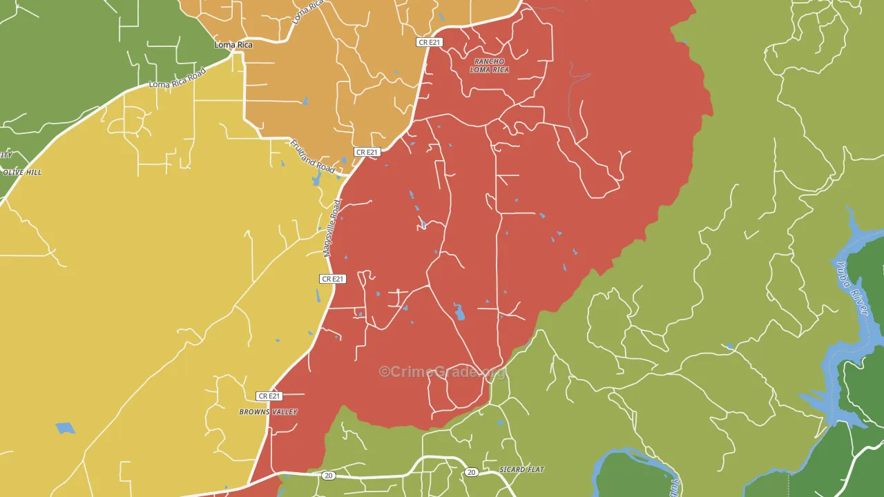 95918, CA Map of Theft Rates