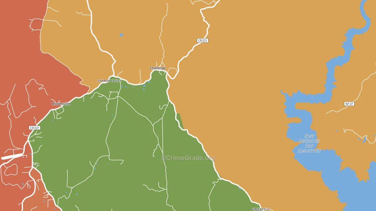 95925, CA Map of Theft Rates