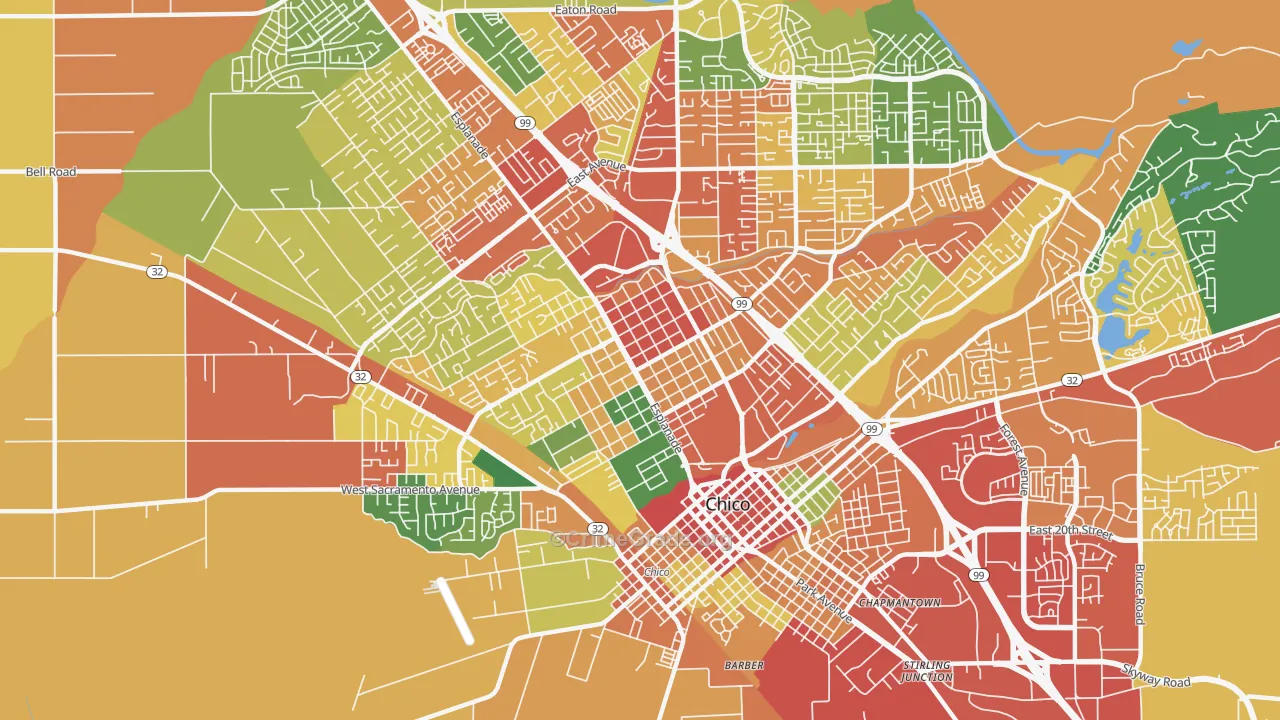 95926, CA Map of Theft Rates