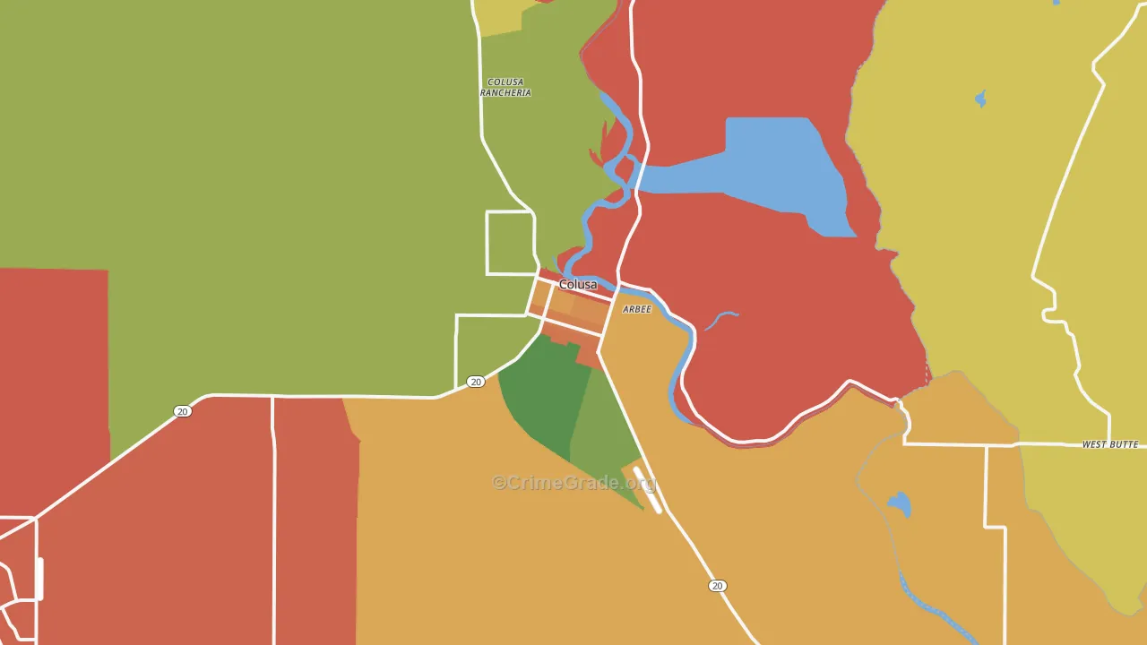 95932, CA Map of Theft Rates