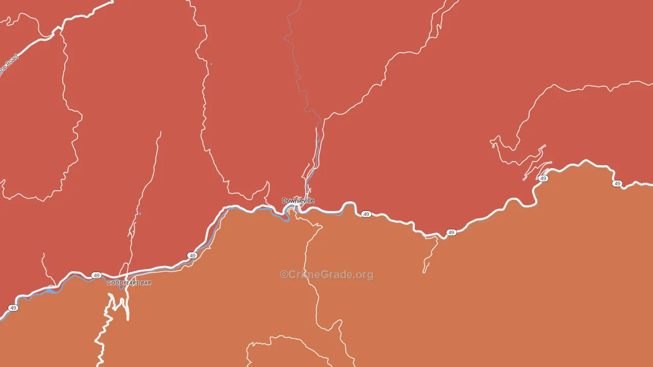 95936, CA Map of Theft Rates