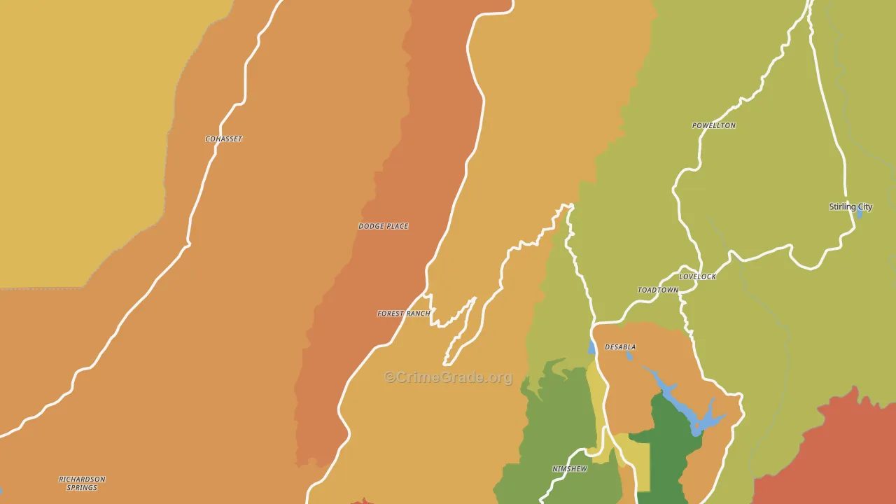 95942, CA Map of Theft Rates