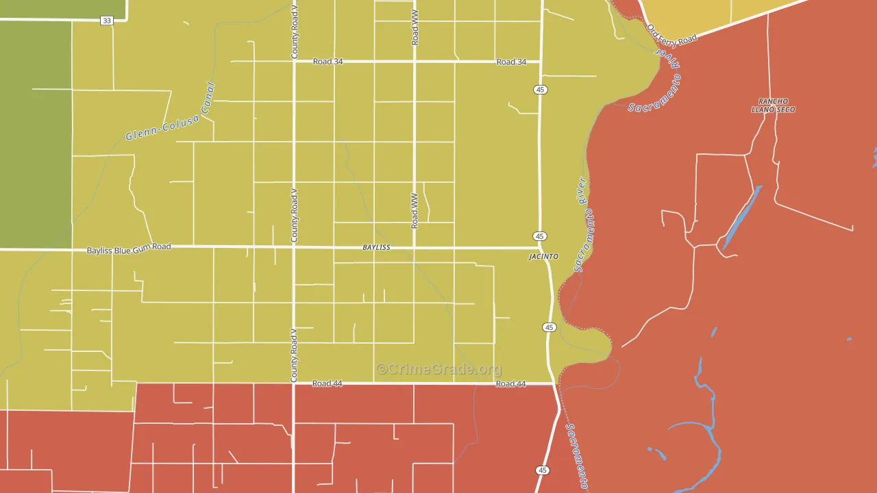 95943, CA Map of Theft Rates
